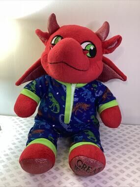 Build A Bear BAB Red Dragon "Ellie" Plush Toy Great Wolf Lodge Exclusive Outfit